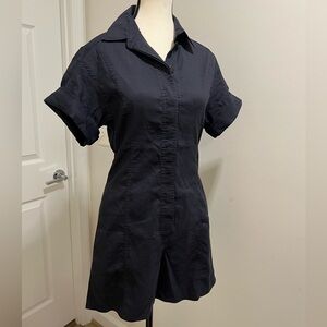 Theory Navy Blue Short Sleeve Romper Size 4 | Tailored Utility Style